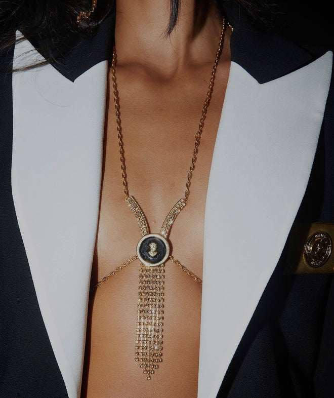 Nefertari bra chain in Black